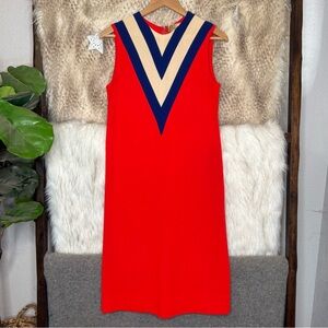 Vintage 1960’s Sebastian Red Sleeveless Wool Dress